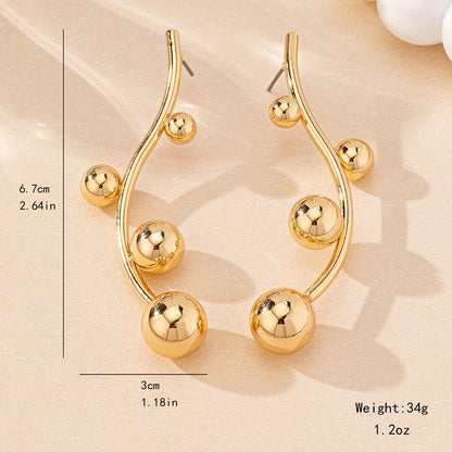 Fashion Popular Size Ball Stud Earrings