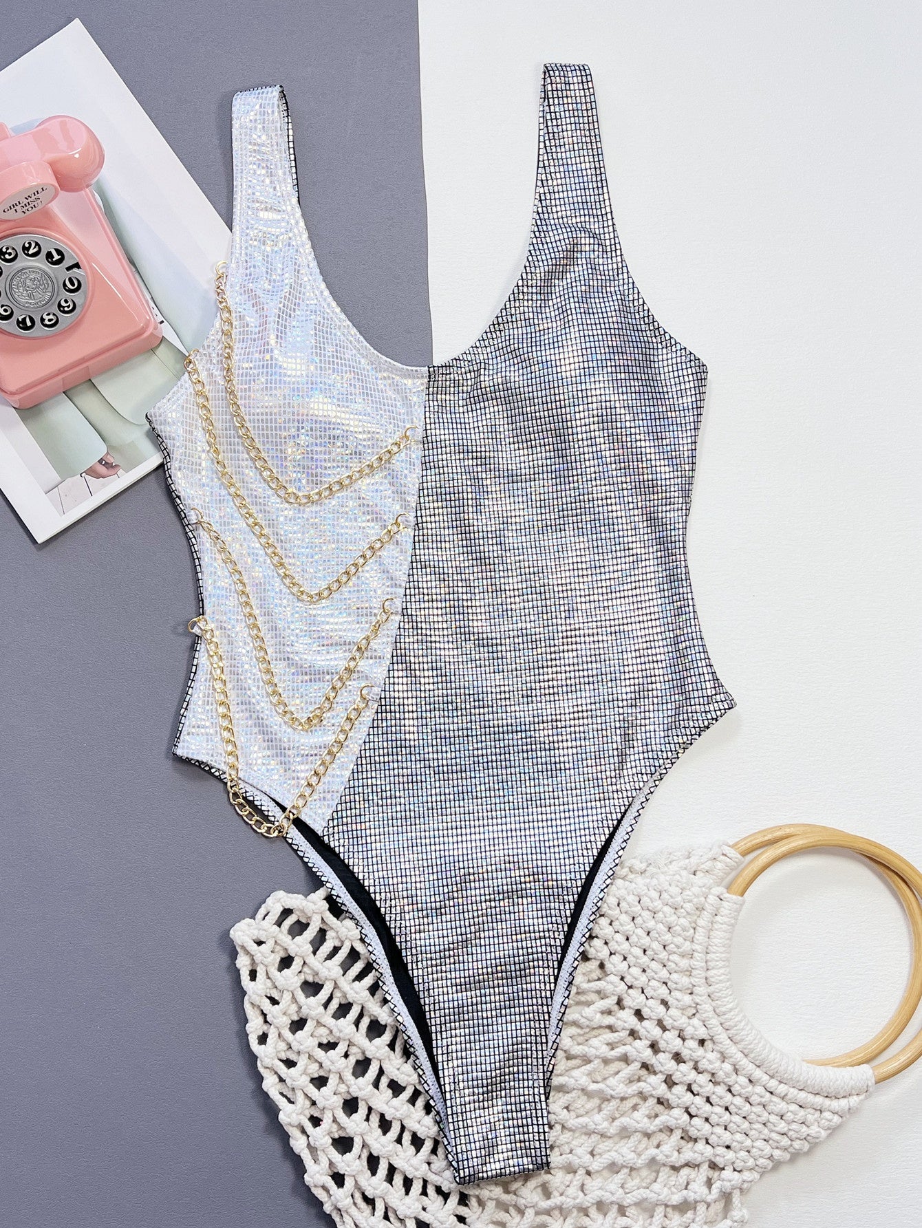 Chain Detail Bikini Set