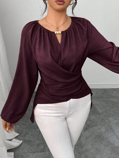 Woven Asymmetrical Tie Top