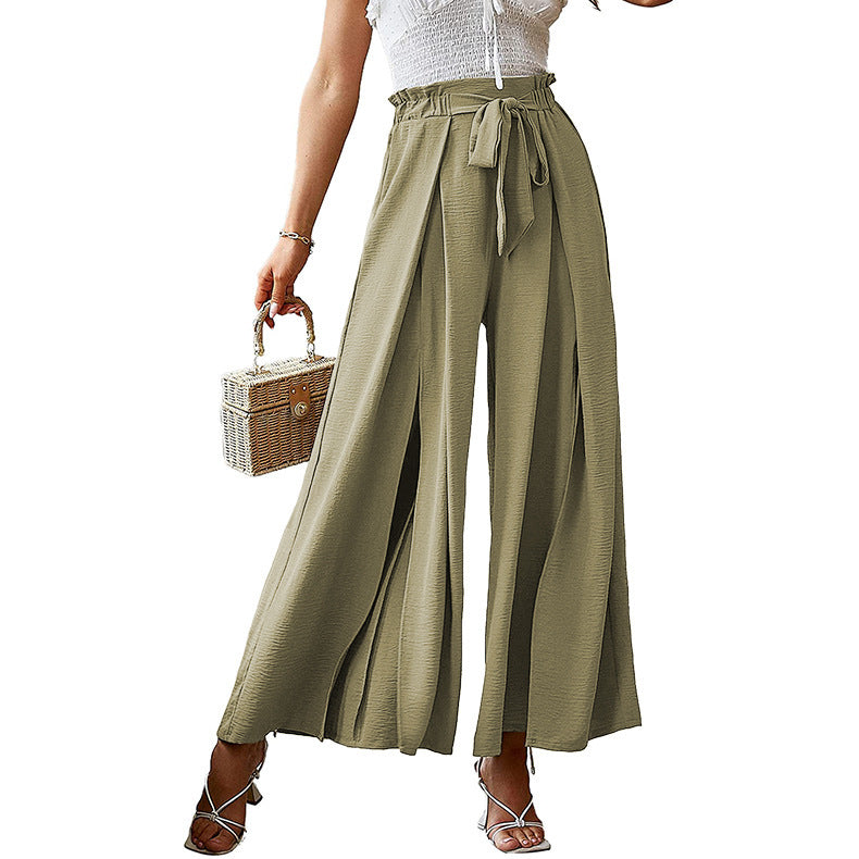 Loose High Waist Pleated Wide Leg Pants