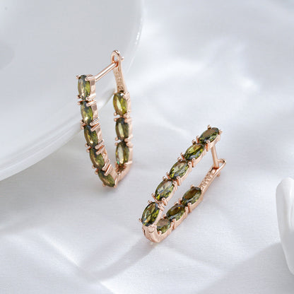Double Layer Zircon Dangle Earrings