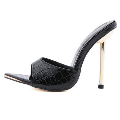 Summer New Metal Toe High Heel Women's Shoes