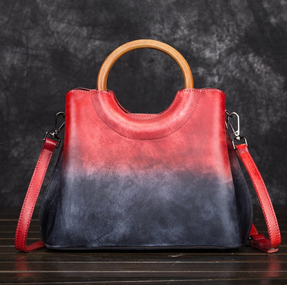 Hand-Painted Suede Handbag