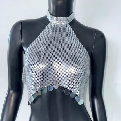 Sequin Halter Top