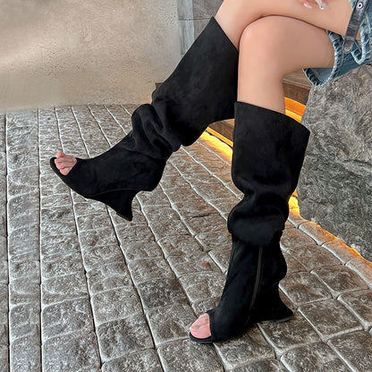 Zipper High Heel Boots