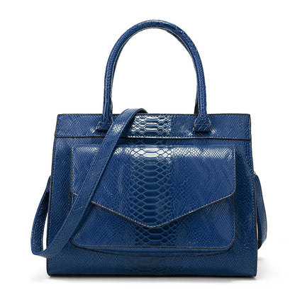 European and American Women's Snake Print Handbag