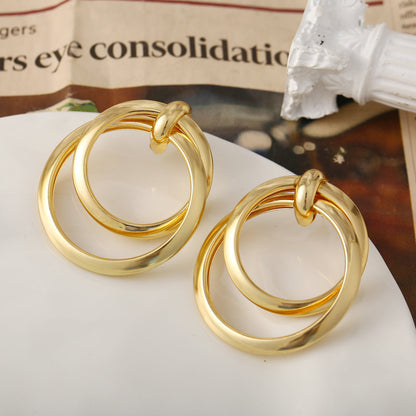 Double Circle Punk Earrings