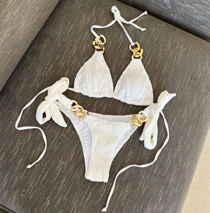 Split Swimsuit Chain Bikini