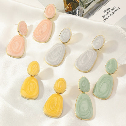 Geometric Oval Earrings