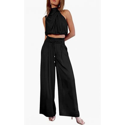 Sleeveless Midriff Top Set