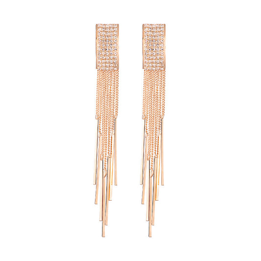 Long Crystal Earrings Tassel Earrings