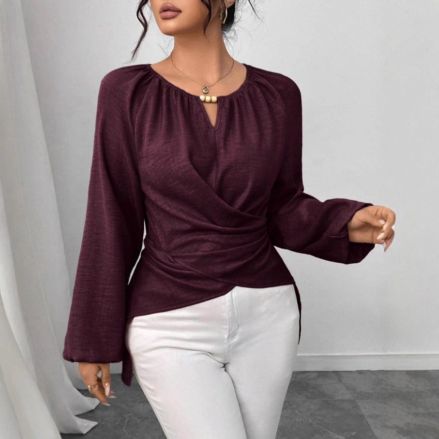Woven Asymmetrical Tie Top