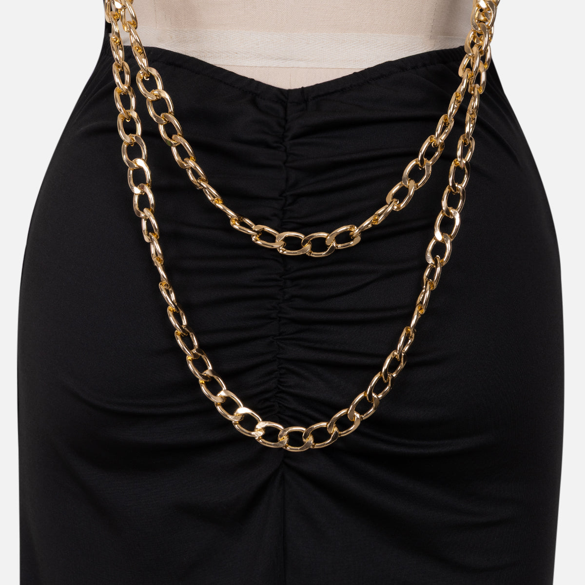 Sleeveless Backless Chain Maxi Dress