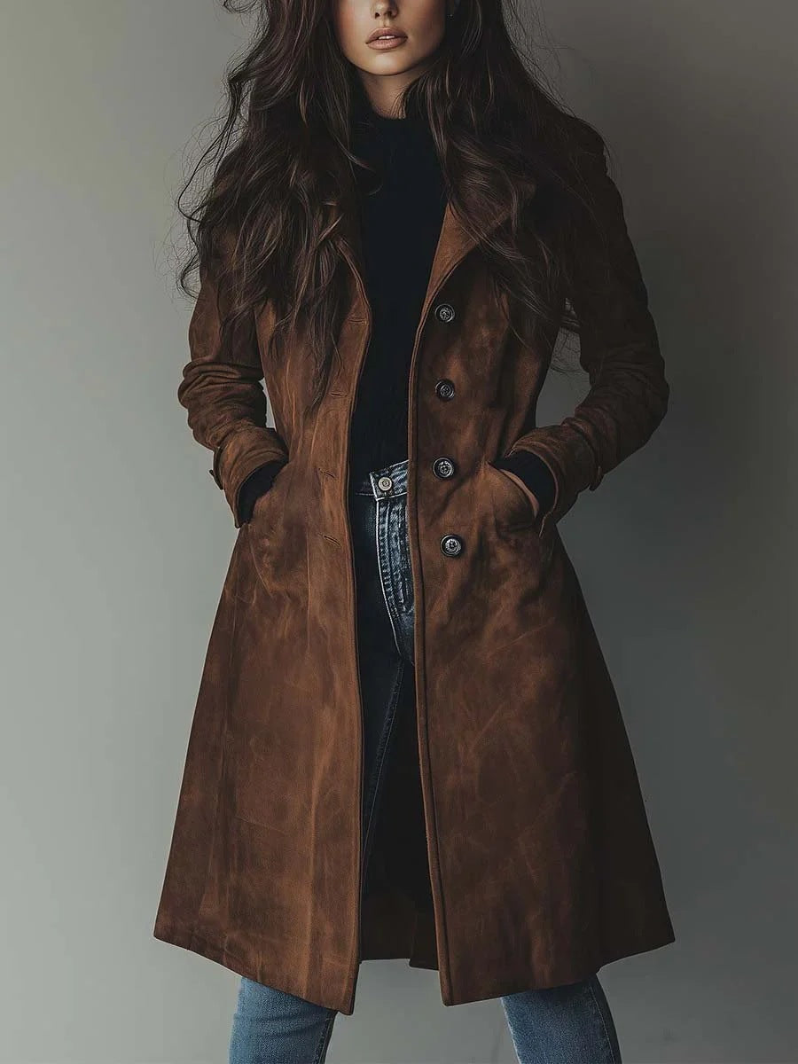 Womens Western Style Long Trench Coat