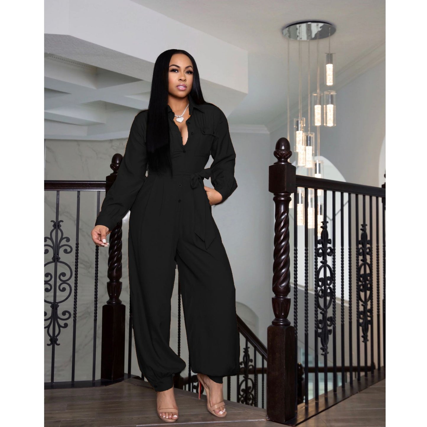 Loose Fit Solid Jumpsuit