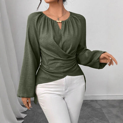 Woven Asymmetrical Tie Top
