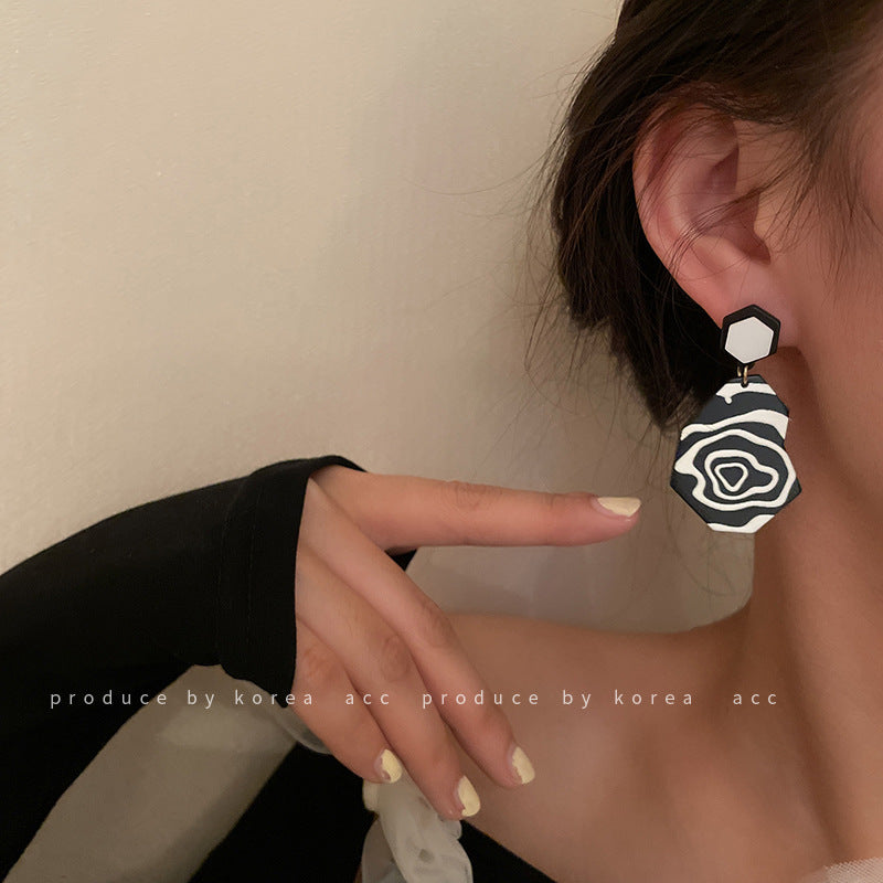 Silver Post Geometric Acrylic Earrings
