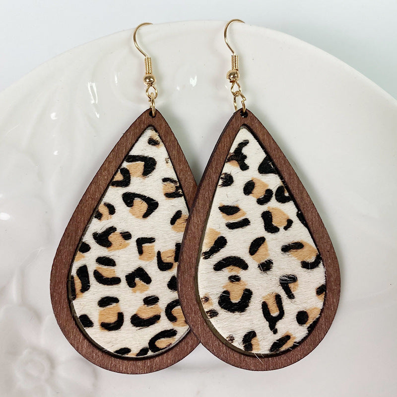 Leopard Print Cowhide Earrings