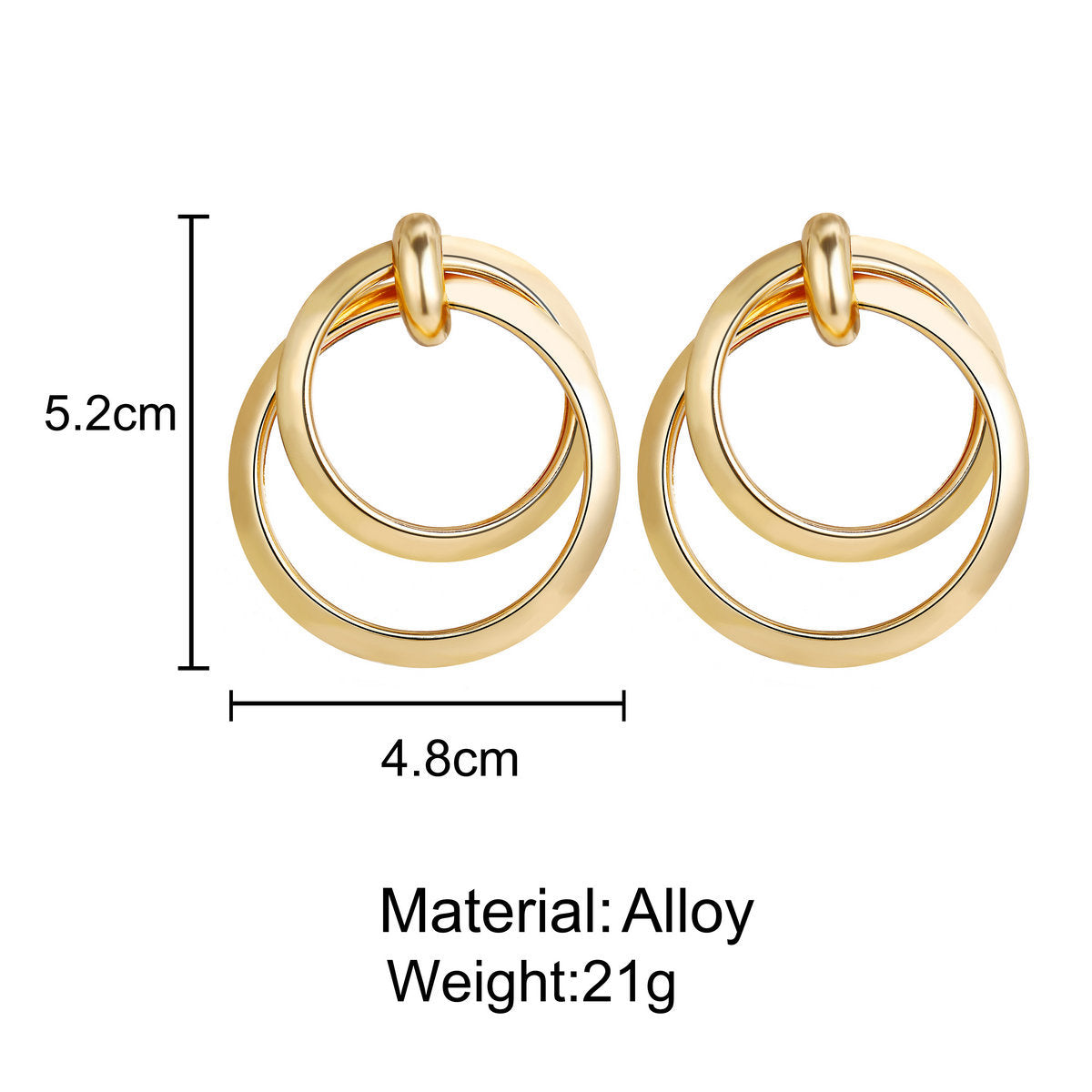 Double Circle Punk Earrings