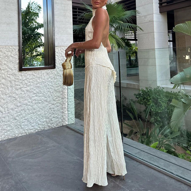 New Fashion Casual Loose Solid Color Two-piece Set
