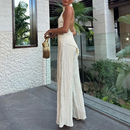 New Fashion Casual Loose Solid Color Two-piece Set