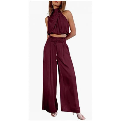 Sleeveless Midriff Top Set