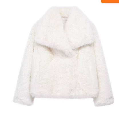 Warm Thicken Fluffy Lapel Jacket Outwear