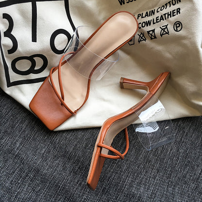 Square Toe Transparent Sandals