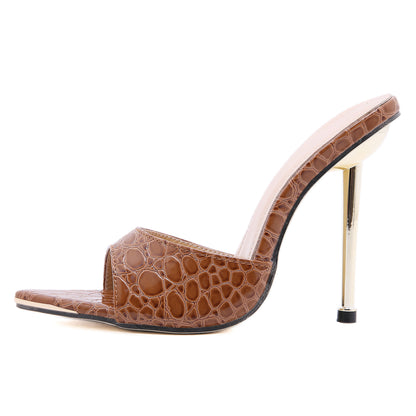 Summer New Metal Toe High Heel Women's Shoes