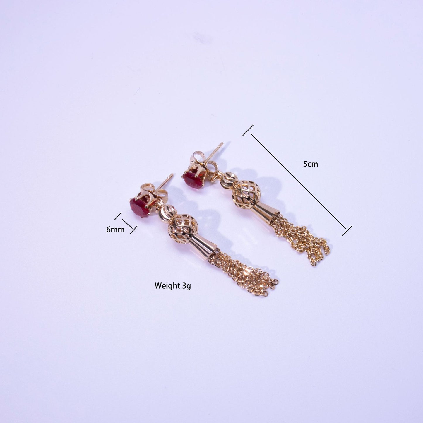 Gold Tassel Diamond Earrings
