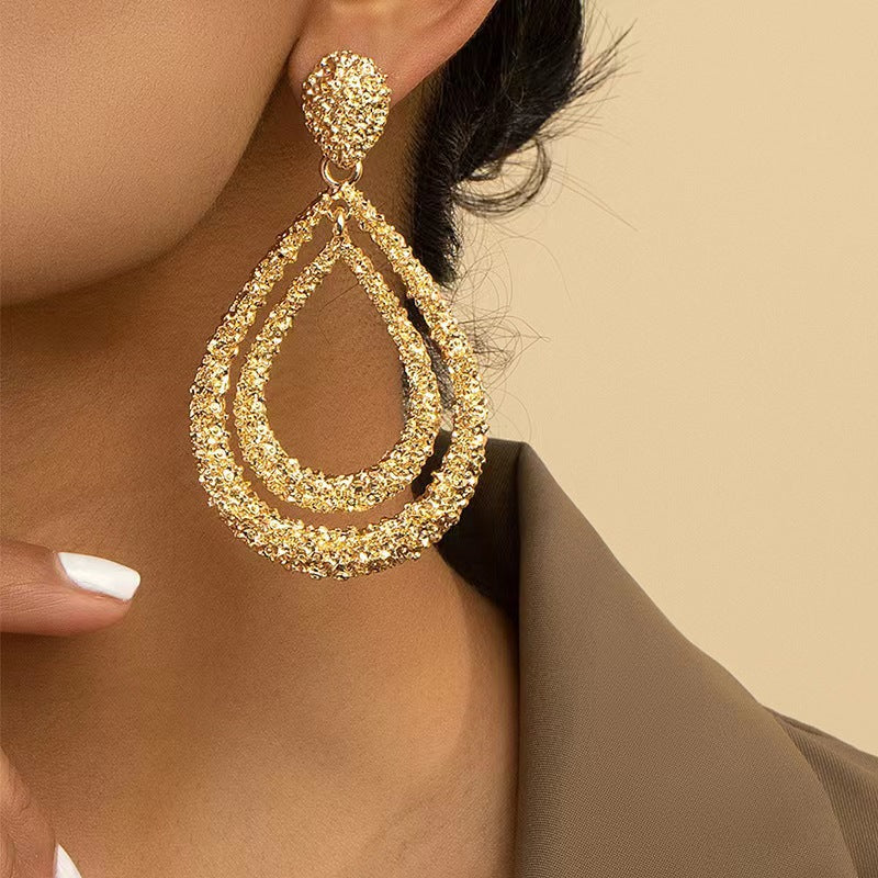 Fashionable Double-layer Teardrop Earrings