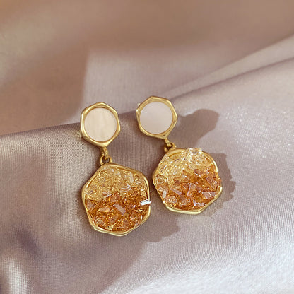 Brown Gradient Crystal Stud Earrings