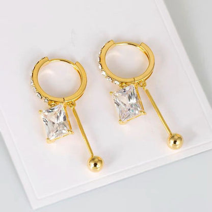Micro-inlaid Full Diamond Ball Earrings Women