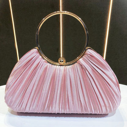 Satin Pleated Evening Clutch