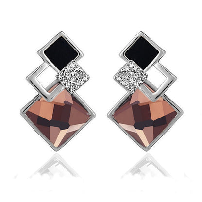 Popular Square Crystal Earrings