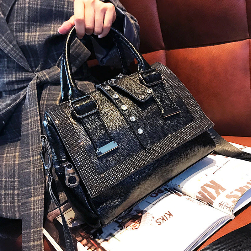 Cowhide Hot Rhinestone Handbags