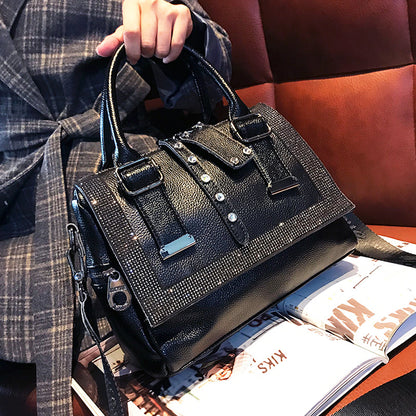 Cowhide Hot Rhinestone Handbags