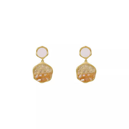 Brown Gradient Crystal Stud Earrings