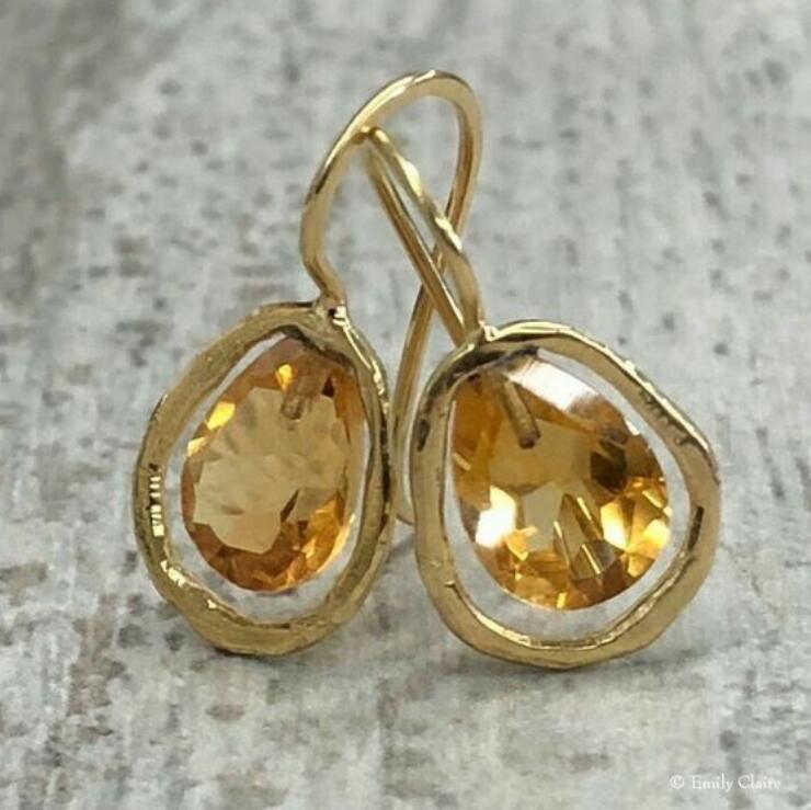 Light-luxury Alloy Earrings With Gemstone