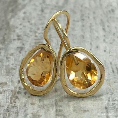 Light-luxury Alloy Earrings With Gemstone
