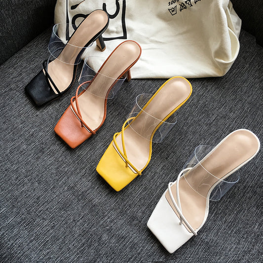 Square Toe Transparent Sandals