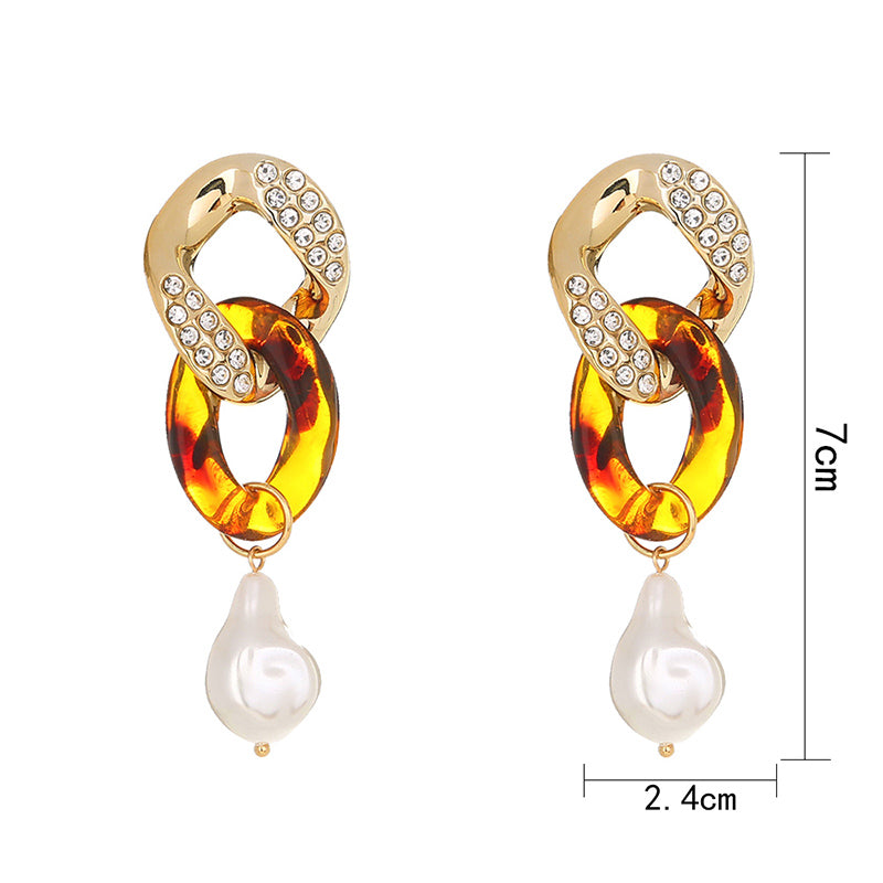Leopard Pearl Drop Earrings
