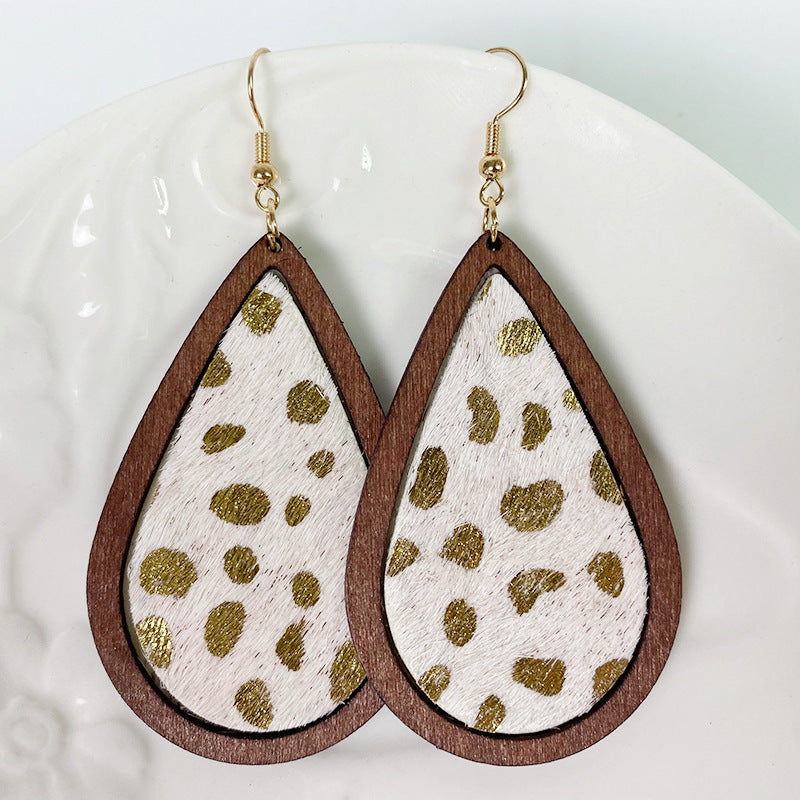 Leopard Print Cowhide Earrings