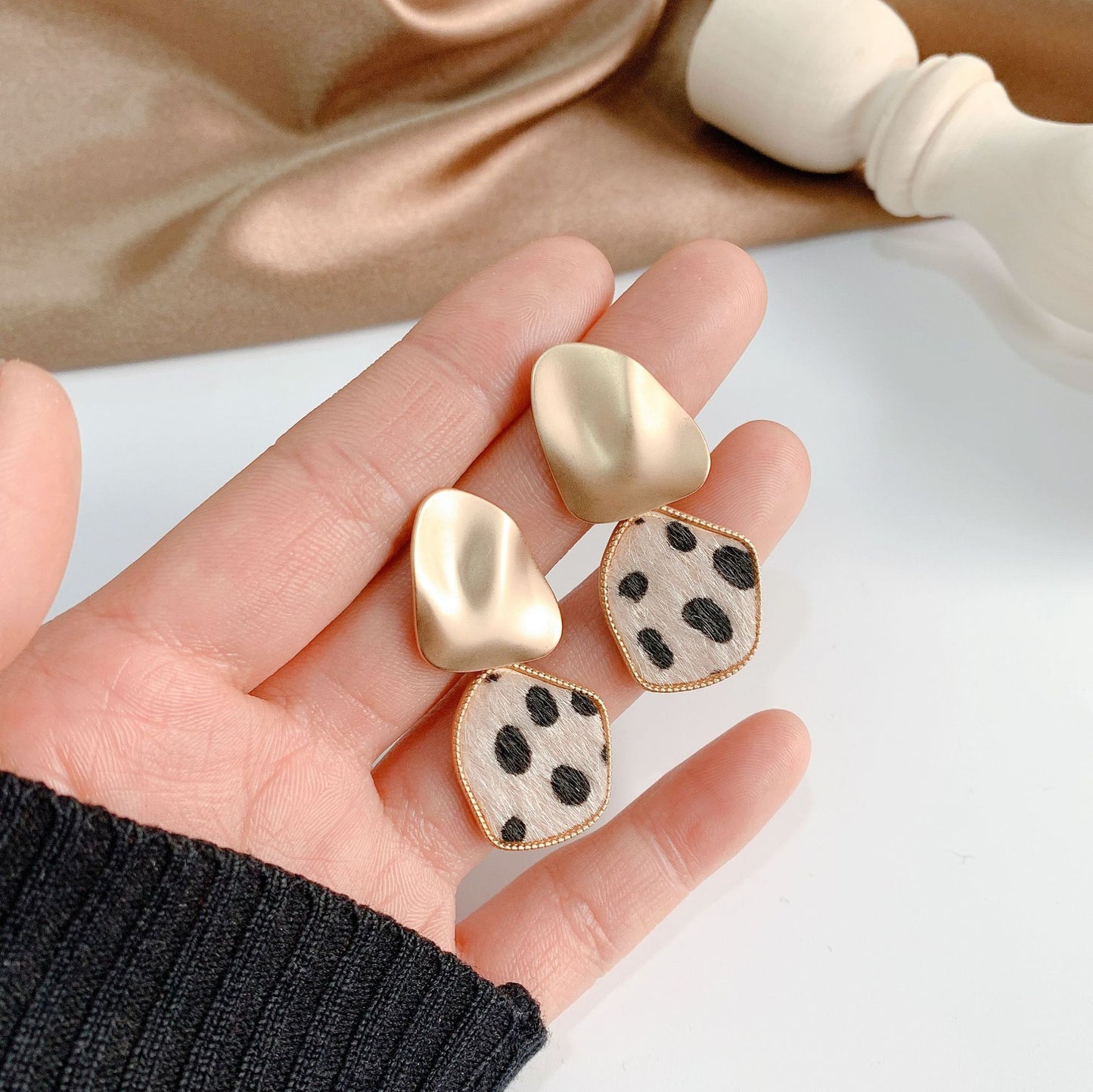 Vintage Leopard Stud Earrings