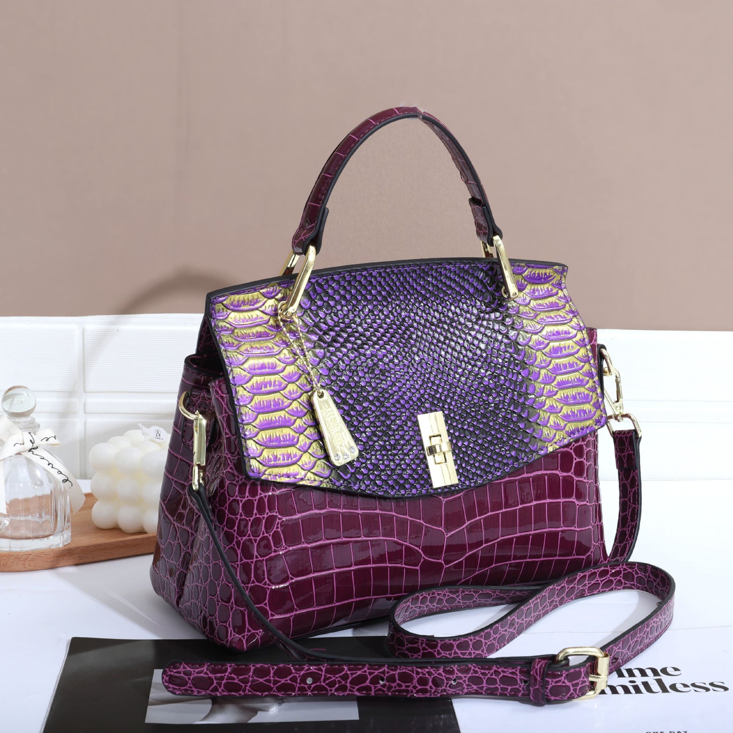 Snake Pattern Crossbody Bag