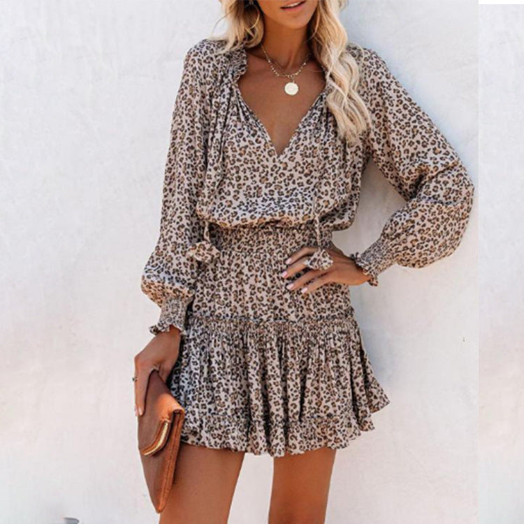 Flowers Print Long Sleeve Dress