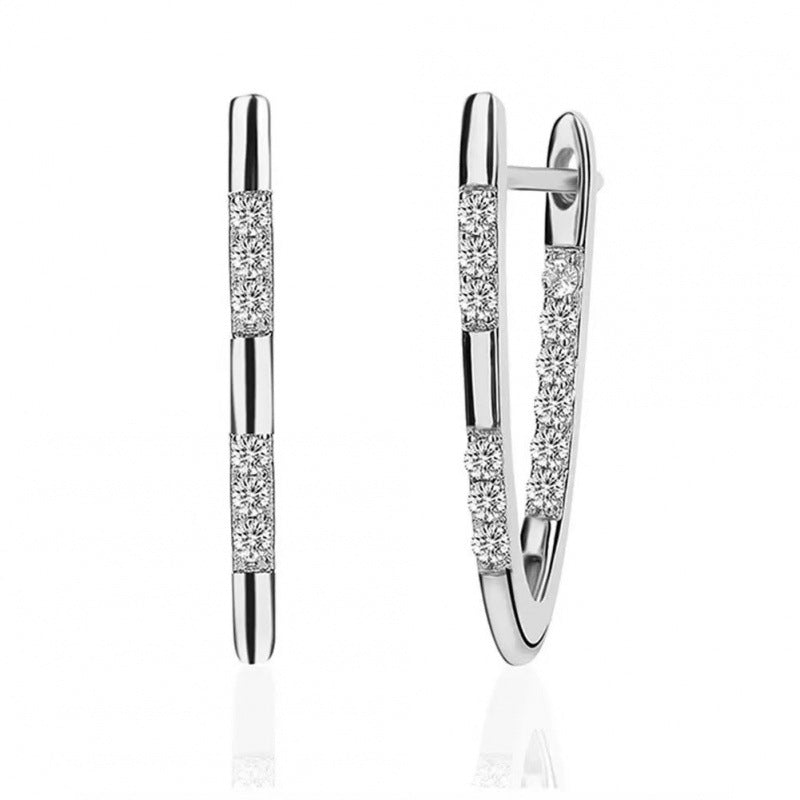 V Shape Zircon Luxe Earrings