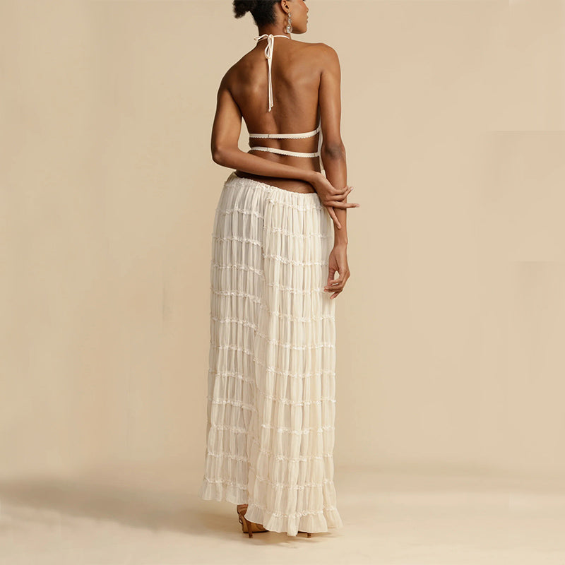 Sexy Sleeveless Backless Cropped Halter Top