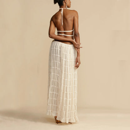 Sexy Sleeveless Backless Cropped Halter Top