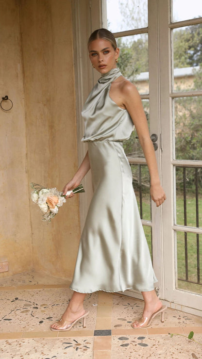 Sleeveless Halter Neck Dress Summer Fashion